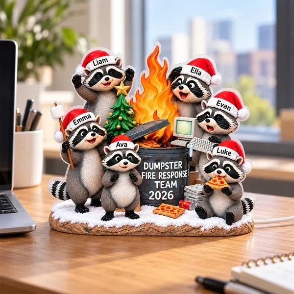 Personalized Flaming Dumpster Funny Raccoon Light Box