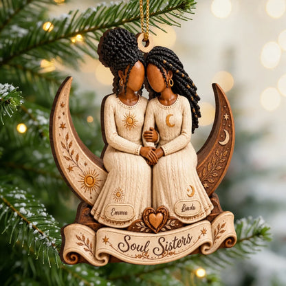 Personalized Soul Sisters Celestial Thick Wooden Wall Plaque