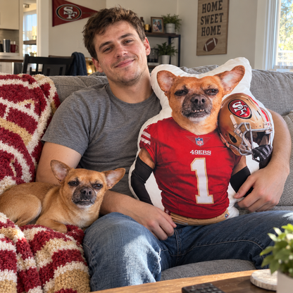 Custom Pet Football Player Shaped Pillow
