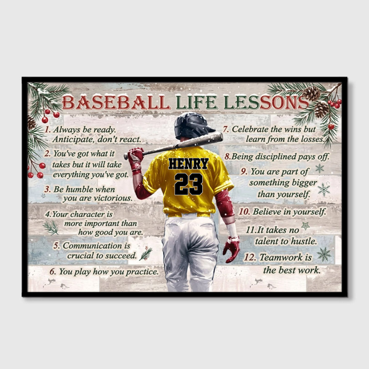 Personalized Baseball Life Lessons Poster / Canvas - Custom Gift For Baseball Lovers