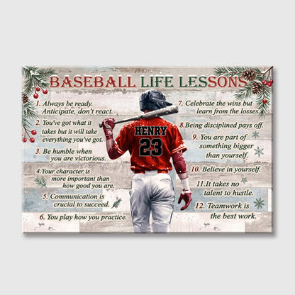 Personalized Baseball Life Lessons Poster / Canvas - Custom Gift For Baseball Lovers