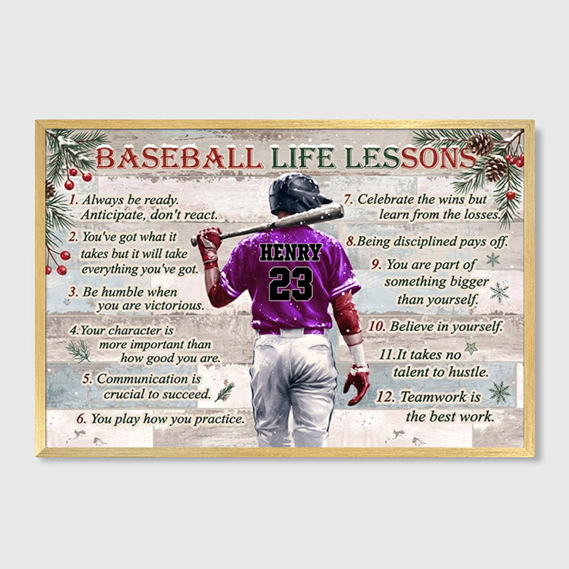 Personalized Baseball Life Lessons Poster / Canvas - Custom Gift For Baseball Lovers