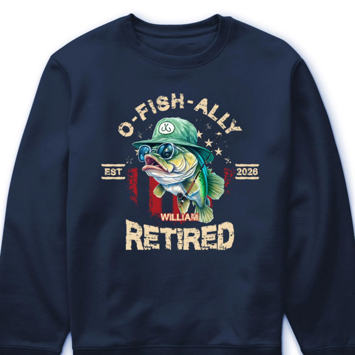 O-Fish-Ally Retired Custom Fishing Shirt with Name - Retirement Gift for Dad