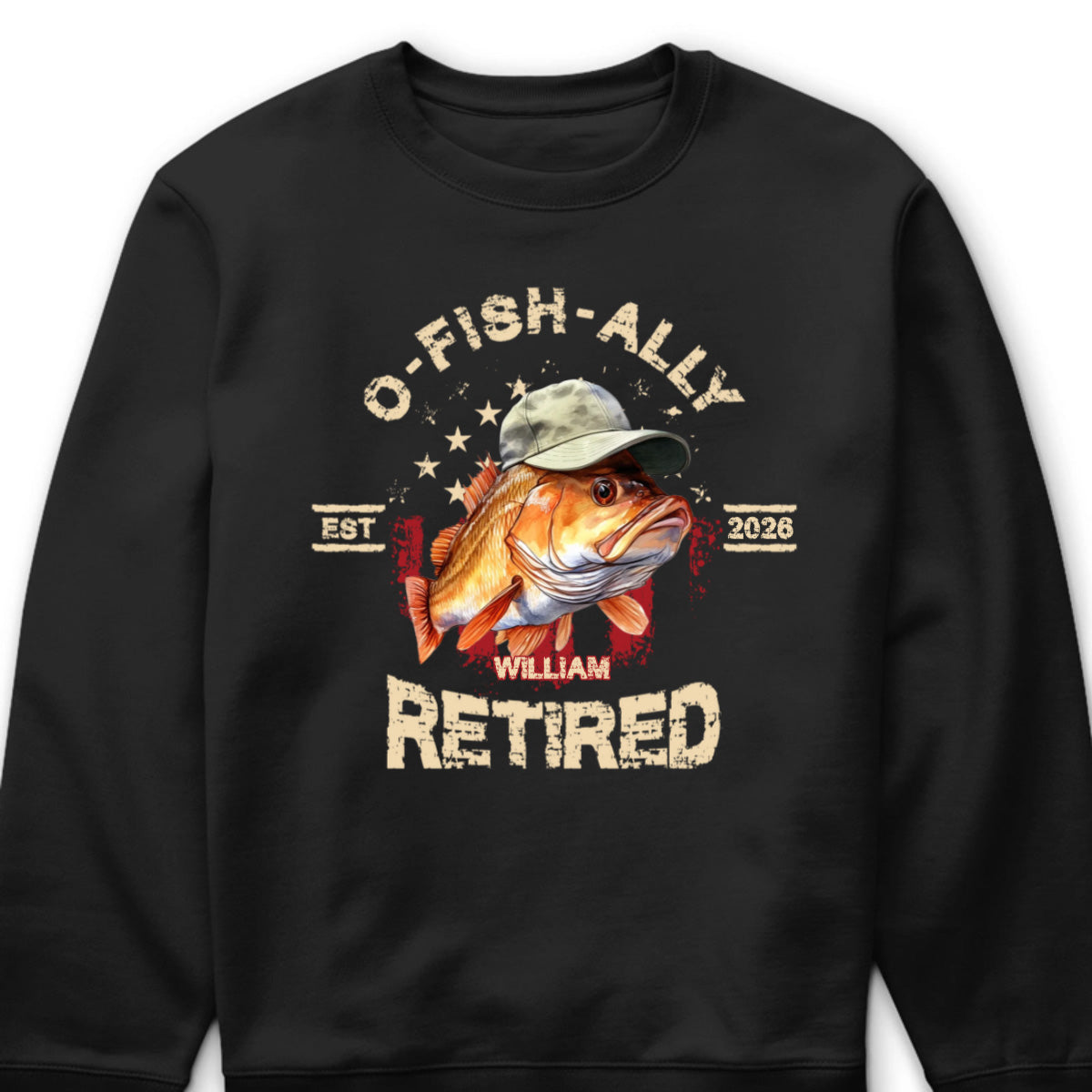 O-Fish-Ally Retired Custom Fishing Shirt with Name - Retirement Gift for Dad