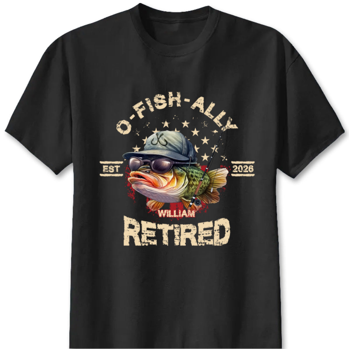 O-Fish-Ally Retired Custom Fishing Shirt with Name - Retirement Gift for Dad