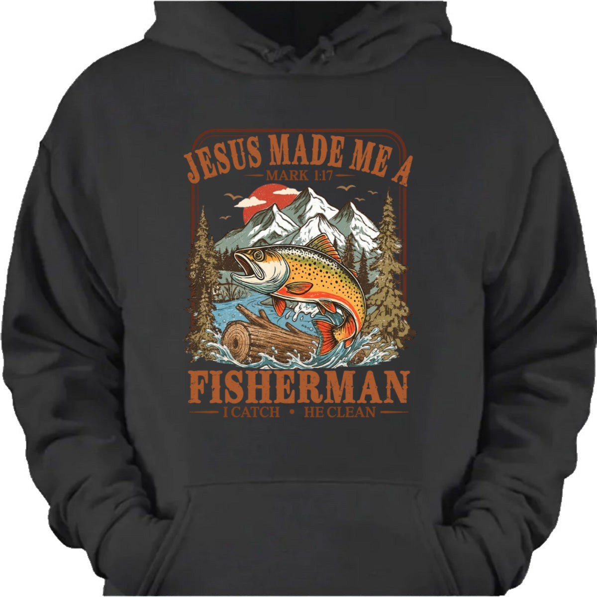 "Jesus Made Me a Fisherman" Shirt - Custom Christian Fishing Graphic Tee