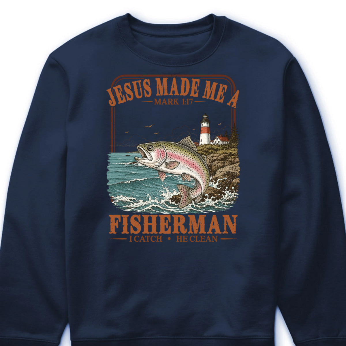 "Jesus Made Me a Fisherman" Shirt - Custom Christian Fishing Graphic Tee