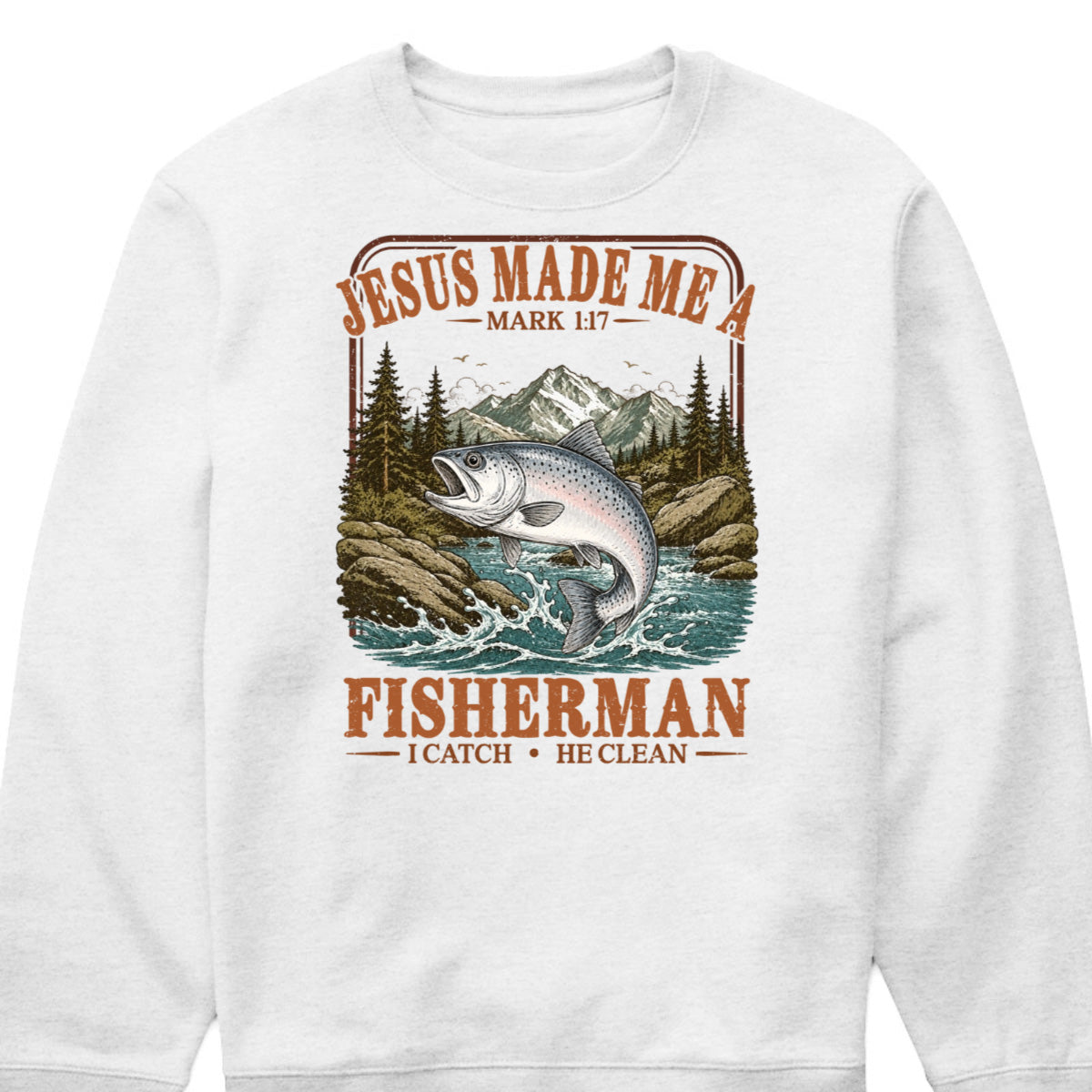 "Jesus Made Me a Fisherman" Shirt - Custom Christian Fishing Graphic Tee