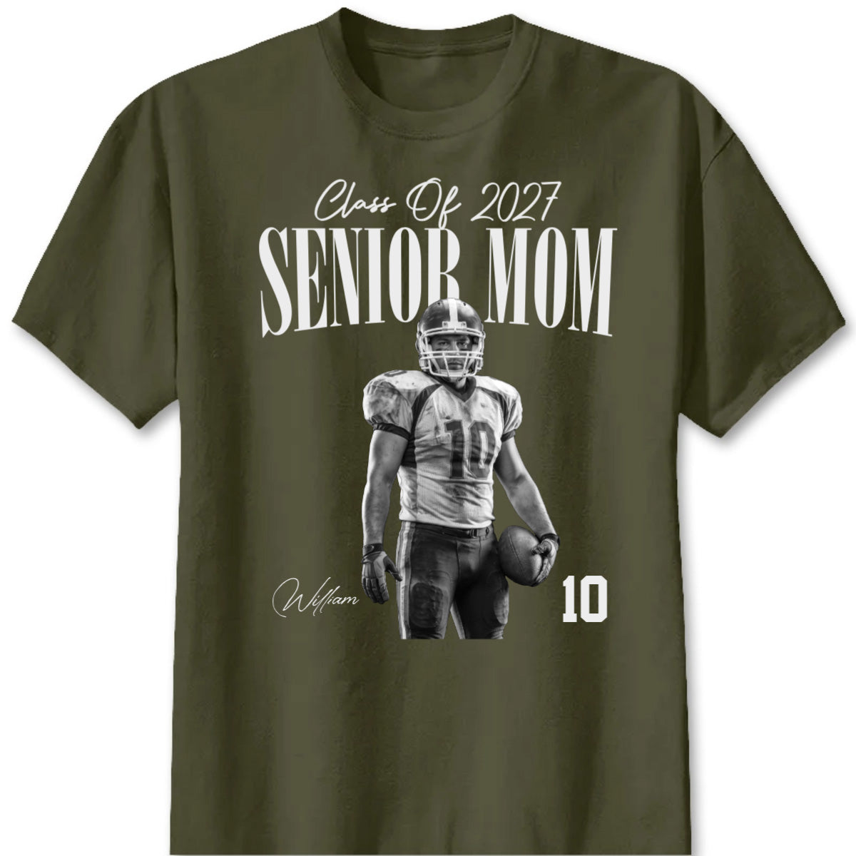 Class of 2027 Senior Mom Shirt - Personalized Sports Mom Gameday Apparel for Football Fans