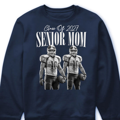 Class of 2027 Senior Mom Shirt - Personalized Sports Mom Gameday Apparel for Football Fans