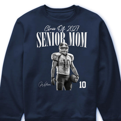 Class of 2027 Senior Mom Shirt - Personalized Sports Mom Gameday Apparel for Football Fans