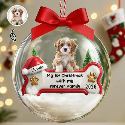 Personalized Puppy Snow Globe Acrylic Ornament