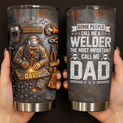 Personalized Welder Dad Metal Tools Stainless Steel Tumbler
