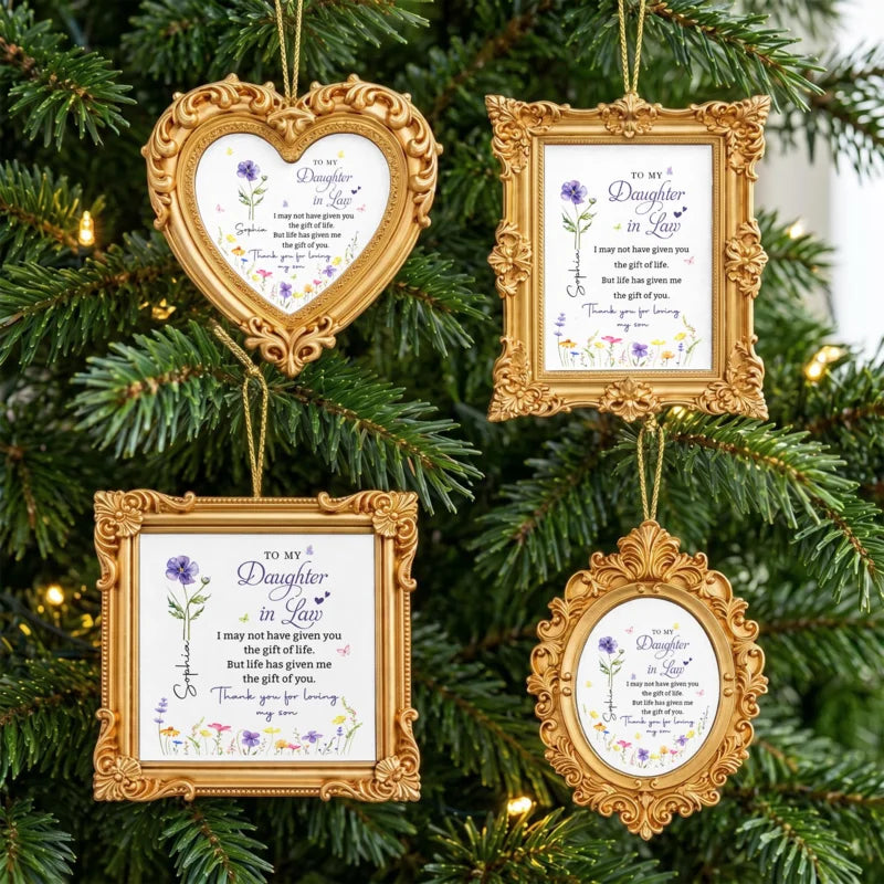 Personalized To My Daughter In Law Flowers Ornate Ornament