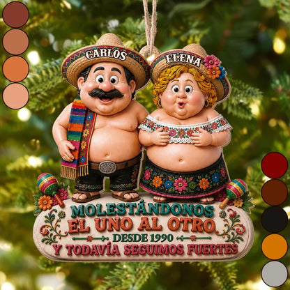 Personalized Annoying Each Other Still Strong Couple Wood Ornament
