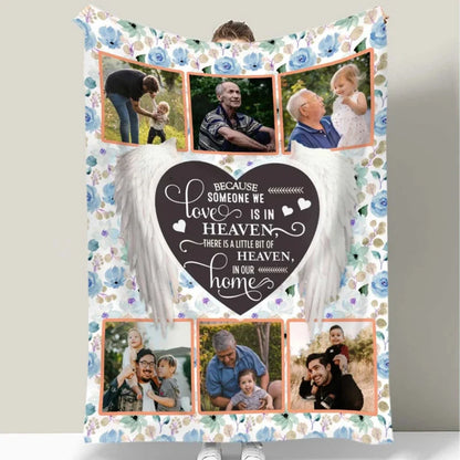 Personalized Someone In Heaven Memorial Quote Cozy Fleece Blanket