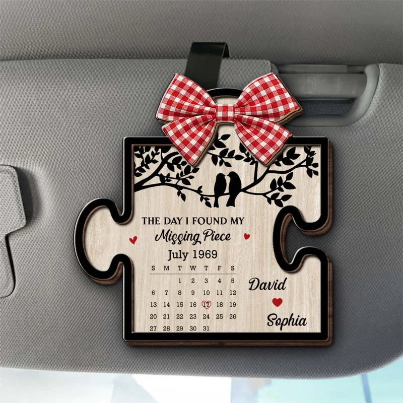 Personalized Found My Missing Piece Puzzle Couple Car Visor Clip