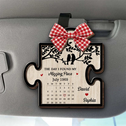 Personalized Found My Missing Piece Puzzle Couple Car Visor Clip