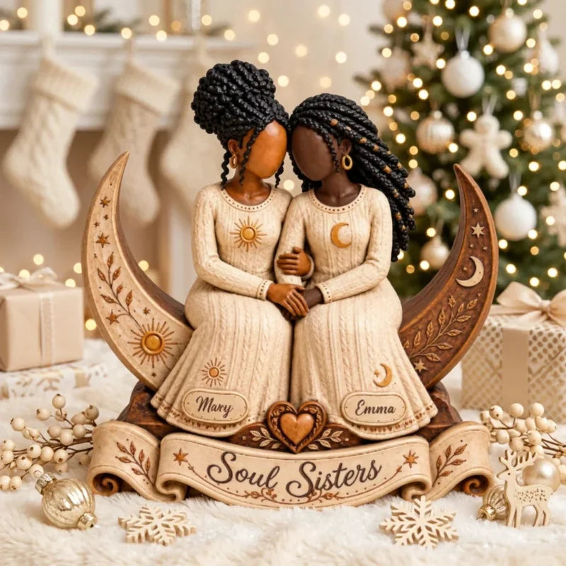 Personalized Soul Sisters Celestial Thick Wooden Wall Plaque