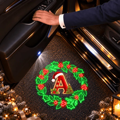 Personalized Christmas Wreath Car Door Projector Lights