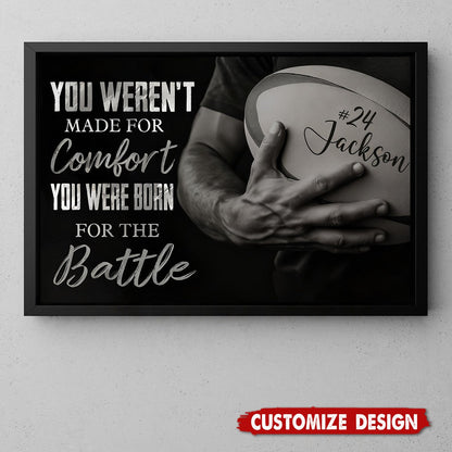 Personalized Born For The Battle Rugby Canvas Poster
