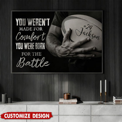 Personalized Born For The Battle Rugby Canvas Poster