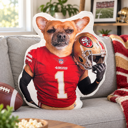 Custom Pet Football Player Shaped Pillow