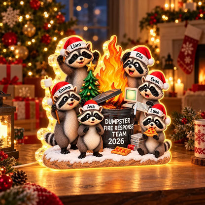 Personalized Flaming Dumpster Funny Raccoon Light Box