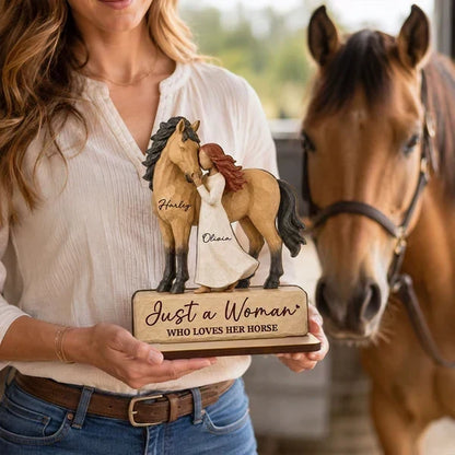 Just a Girl Who Loves Her Horse Personalized 2-Layer Wooden Plaque, Creative Gift for Equestrians