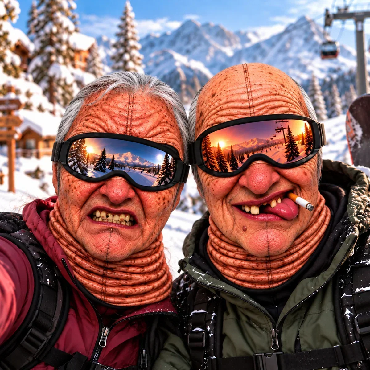 Personalized Funny Old Man Face Winter Ski Mask