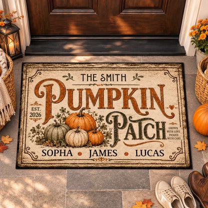 Grown with Love Standard Doormat, Personalized Rustic Fall Entryway Decor, Creative Gift for Family