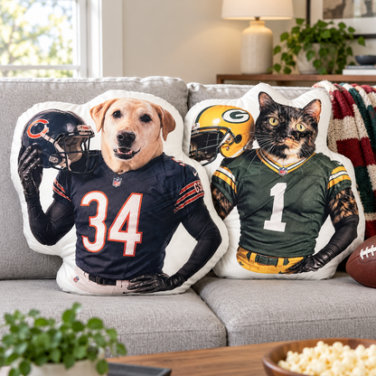 Custom Pet Football Player Shaped Pillow