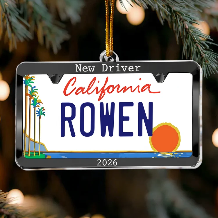 Personalized New Driver Car Plate Acrylic Ornament