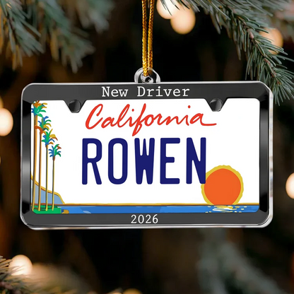 Personalized New Driver Car Plate Acrylic Ornament