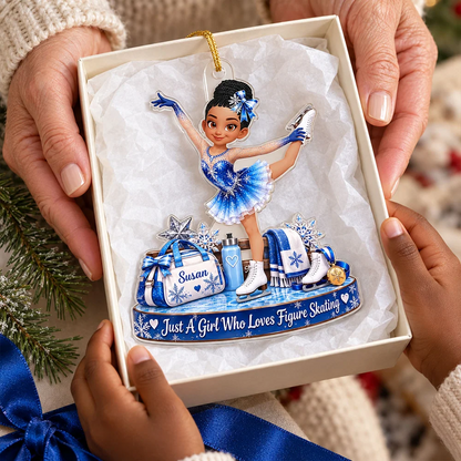 Personalized Acrylic Ornament, Just a Girl Who Loves Figure Skating, Creative Gift for Granddaughter