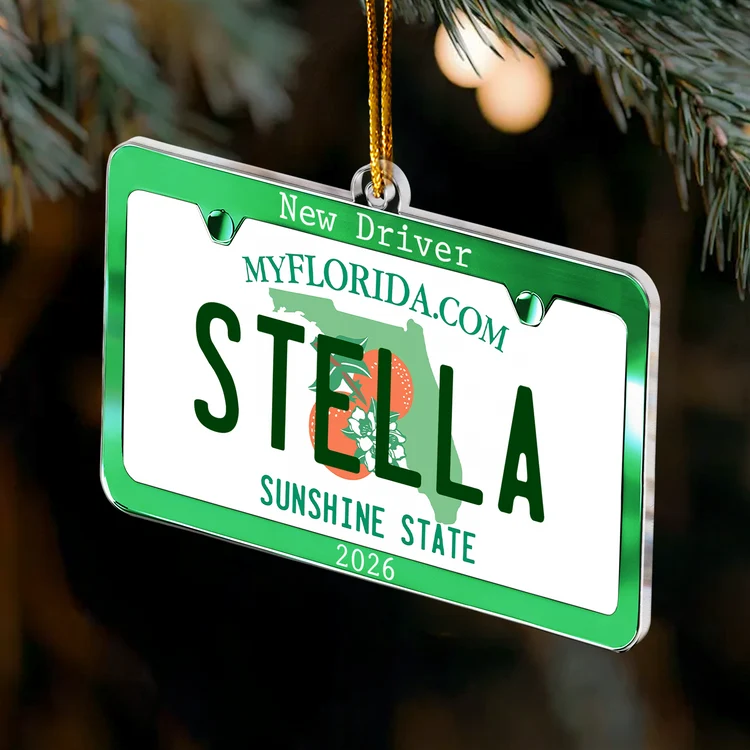 Personalized New Driver Car Plate Acrylic Ornament