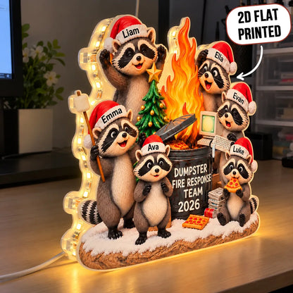 Personalized Flaming Dumpster Funny Raccoon Light Box