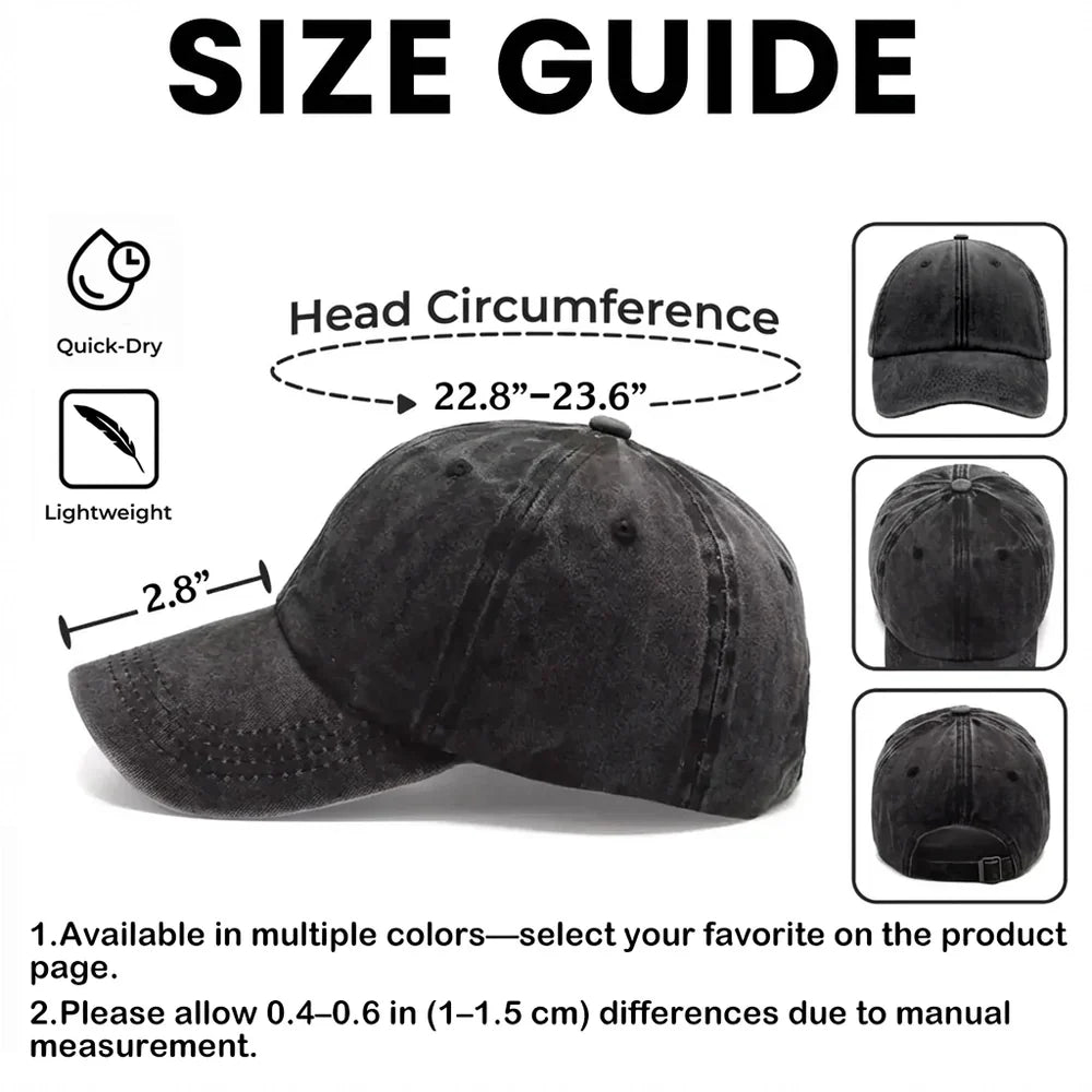 Personalized Washed Denim Baseball Cap For Grandpa, This Grandpa Belongs To, Creative Family Gift