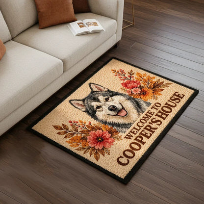 Personalized Dog Welcome Custom Name Coir Entryway Doormat