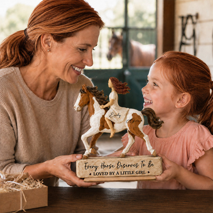 Personalized 2-Layer Wooden Plaque, Woman Riding a Horse, Rustic Unique Gift for Horse Lovers