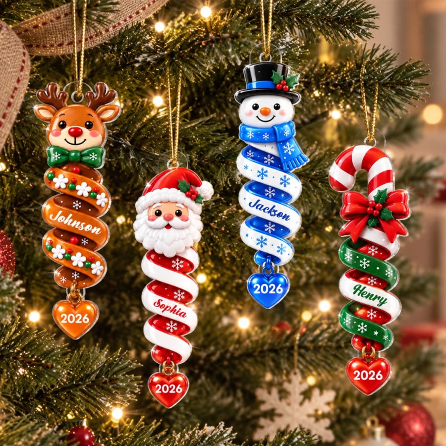 Custom Family Kids Boy Girl Names - Personalized Acrylic Ornament - Christmas Gift for Children, Friends