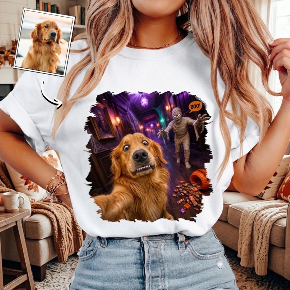 Custom Pet Selfie Mummy T-Shirt