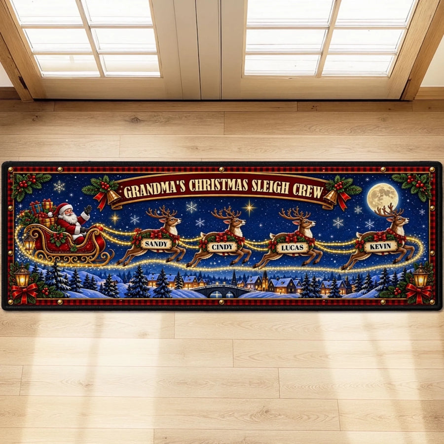 Christmas Reindeer Crew - Personalized Runner Rug