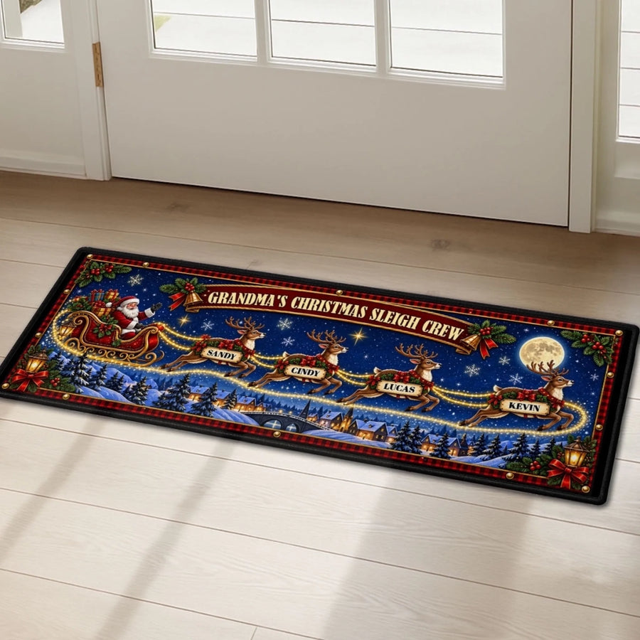 Christmas Reindeer Crew - Personalized Runner Rug