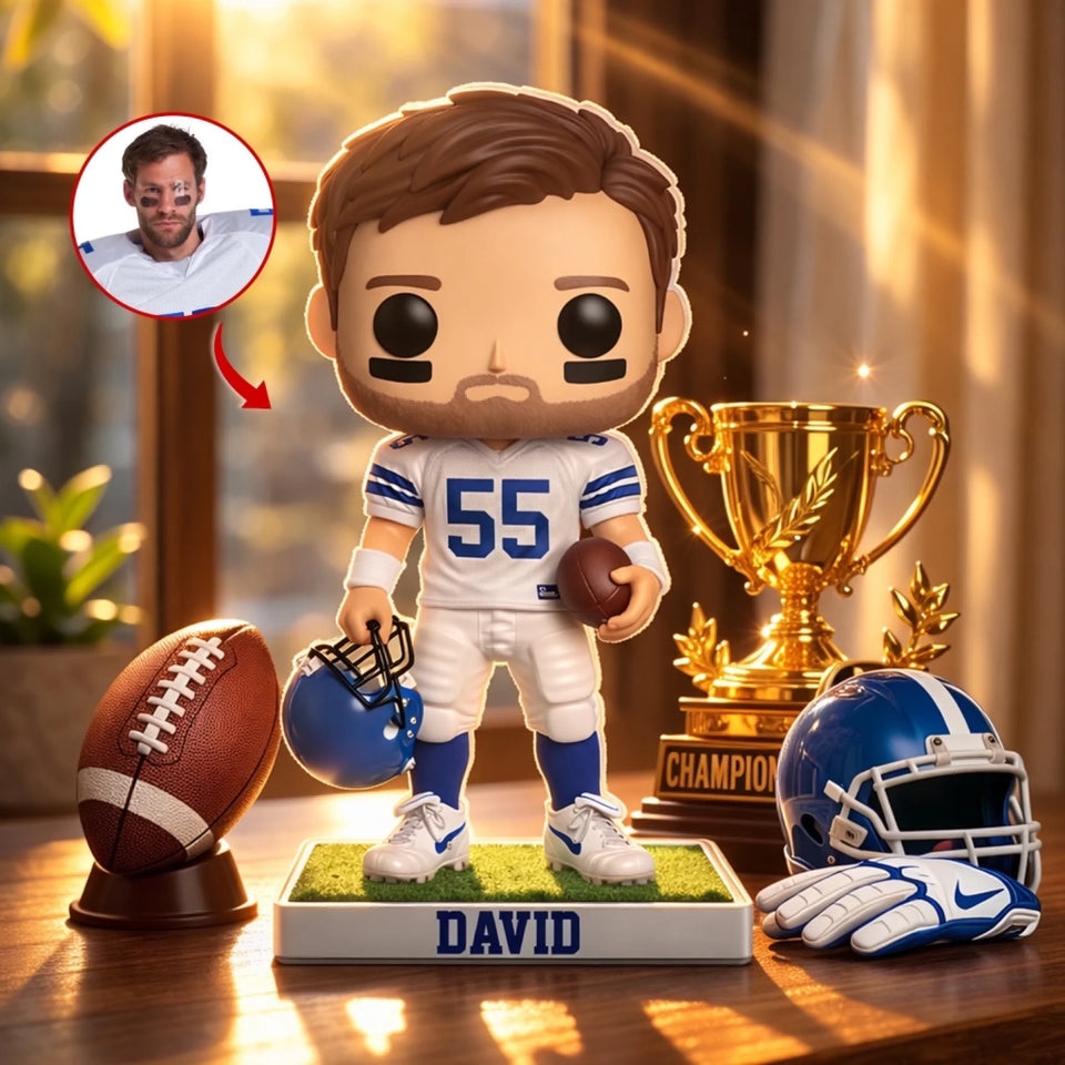 Personalized Chibi Figure Football Player Acrylic Plaque