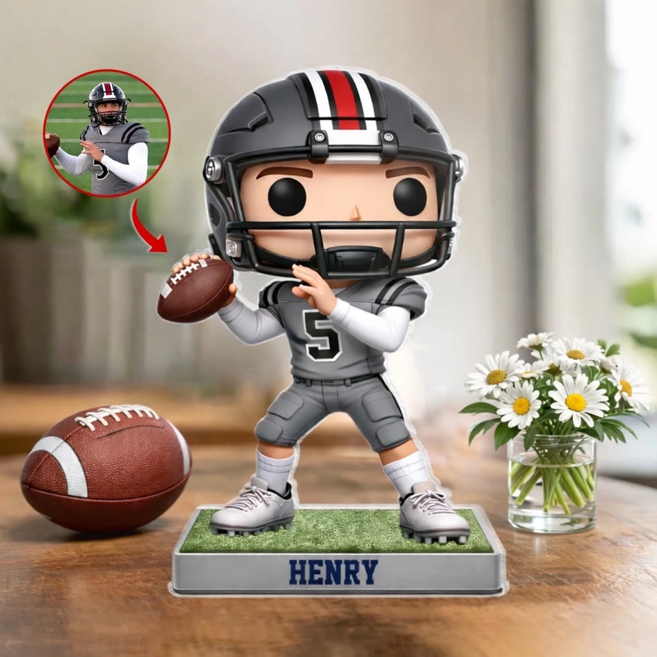 Personalized Chibi Figure Football Player Acrylic Plaque
