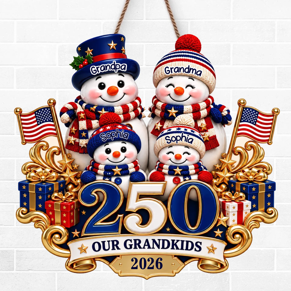 Personalized America 250th Anniversary Rustic Wood Sign