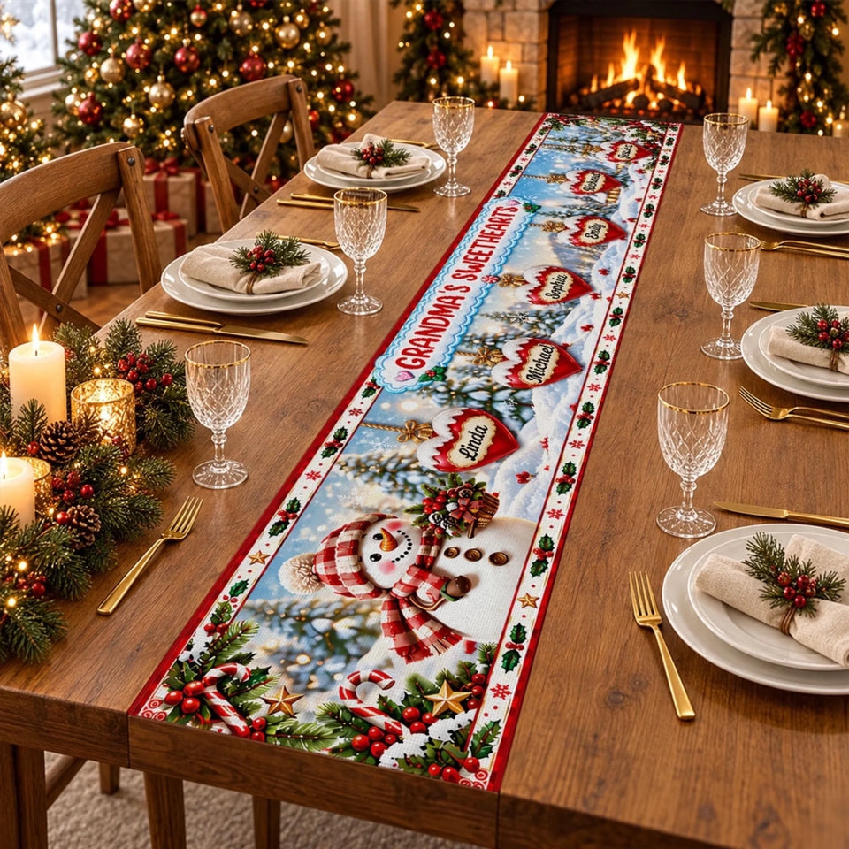 Personalized Grandma Sweetheart Era Table Runner