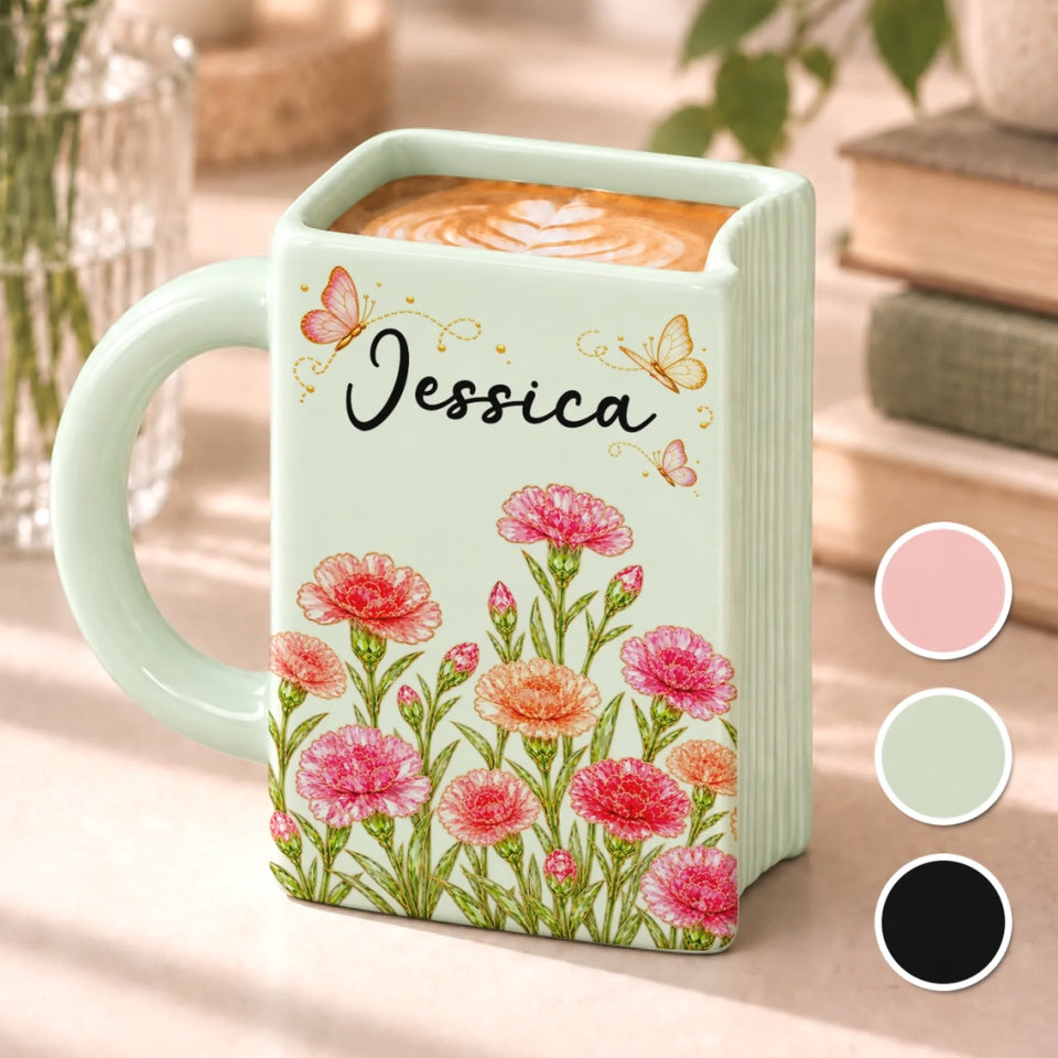A Little Floral Joy Daily - Personalized Book Shaped Mug
