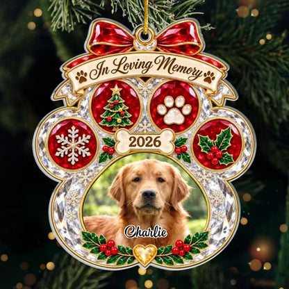 Custom Photo Pet Christmas Memorial Gifts for Dog and Cat Lovers - Personalized Acrylic Ornament